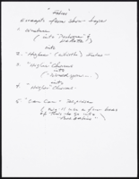 Lyrics, notes on musical numbers, music revisions