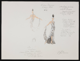 Tango #8: original costume design drawing with notes