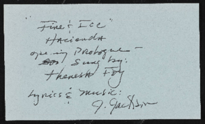 Prologue: handwritten sheet music