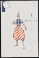 Unidentified male in Arabian costume with umbrella, probably Nolan Miller, original