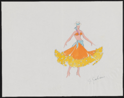 Confetti: "I Left My Hat in Haiti" costume design drawing, original