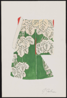 Kimono costume design drawing, not fabricated: original