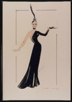 Argentina Tango costume design drawings: color photocopies and photographs of drawings