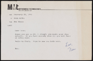 Correspondence: incoming