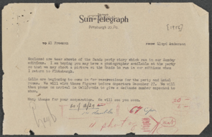 Sands Hotel and Rose Bowl Tour from Pittsburgh: correspondence