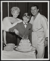 Singer and actor Frankie Michaels during a birthday party at Sands Hotel: photographs