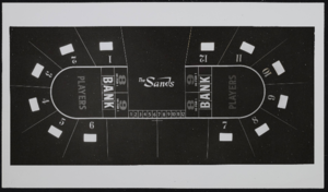 Baccarat tables at the Sands Hotel: photographs