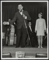 Louis Prima performing on stage at the Sands Hotel: photographs
