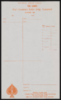 Sands Hotel Bridge Tournament: score sheets