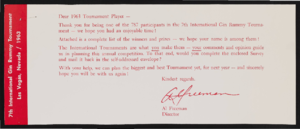 Gin Rummy Tournament: lists of winners