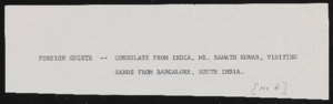 Foreign visitors at the Sands Hotel: photographs and correspondence