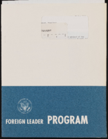 Hussein Sobhi, Under Secretary of State for Municipal and Rural Affairs, Alexandria, Egypt, U.A.R.: records of his visit to the Sands Hotel