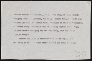 Sands Hotel functions: correspondence and photographs