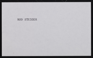 Actor Rod Steiger at the Sands Hotel: photographs