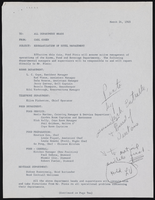 Reorganization of Sands Hotel management: memo