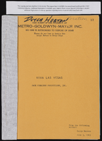 Viva Las Vegas movie filmed at the Sands Hotel: script, photographs, correspondence, and records