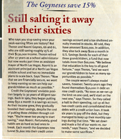 Magazine clipping, Still salting it away in their sixties, Money Magazine, December 19, 1995
