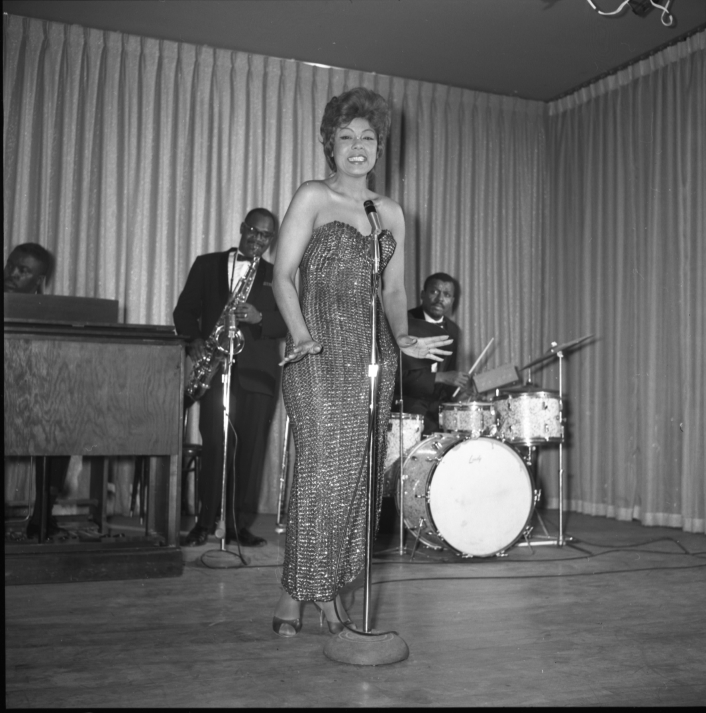 Film negative of a Carver House talent show, January 24, 1962