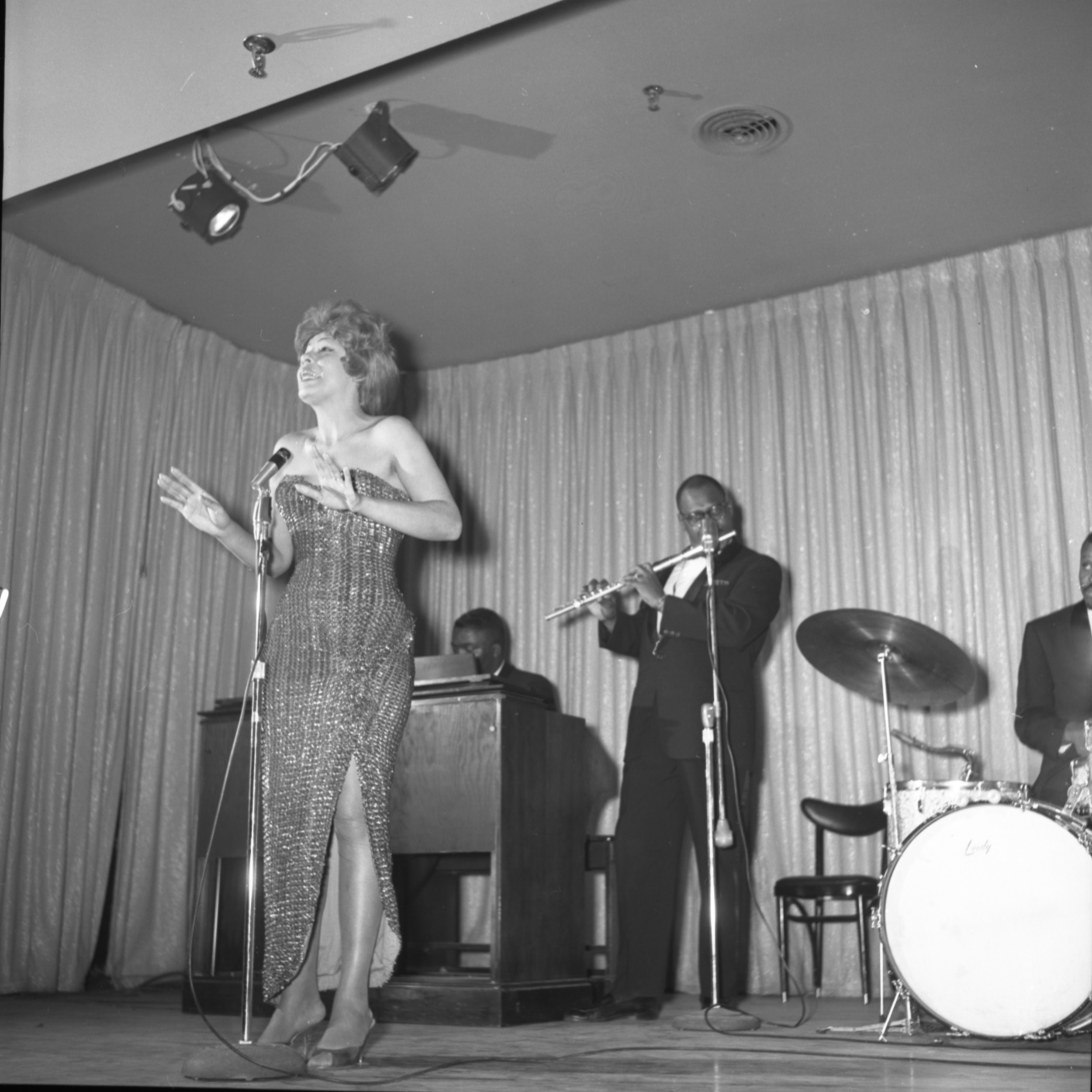 Film negative of a Carver House talent show, January 24, 1962