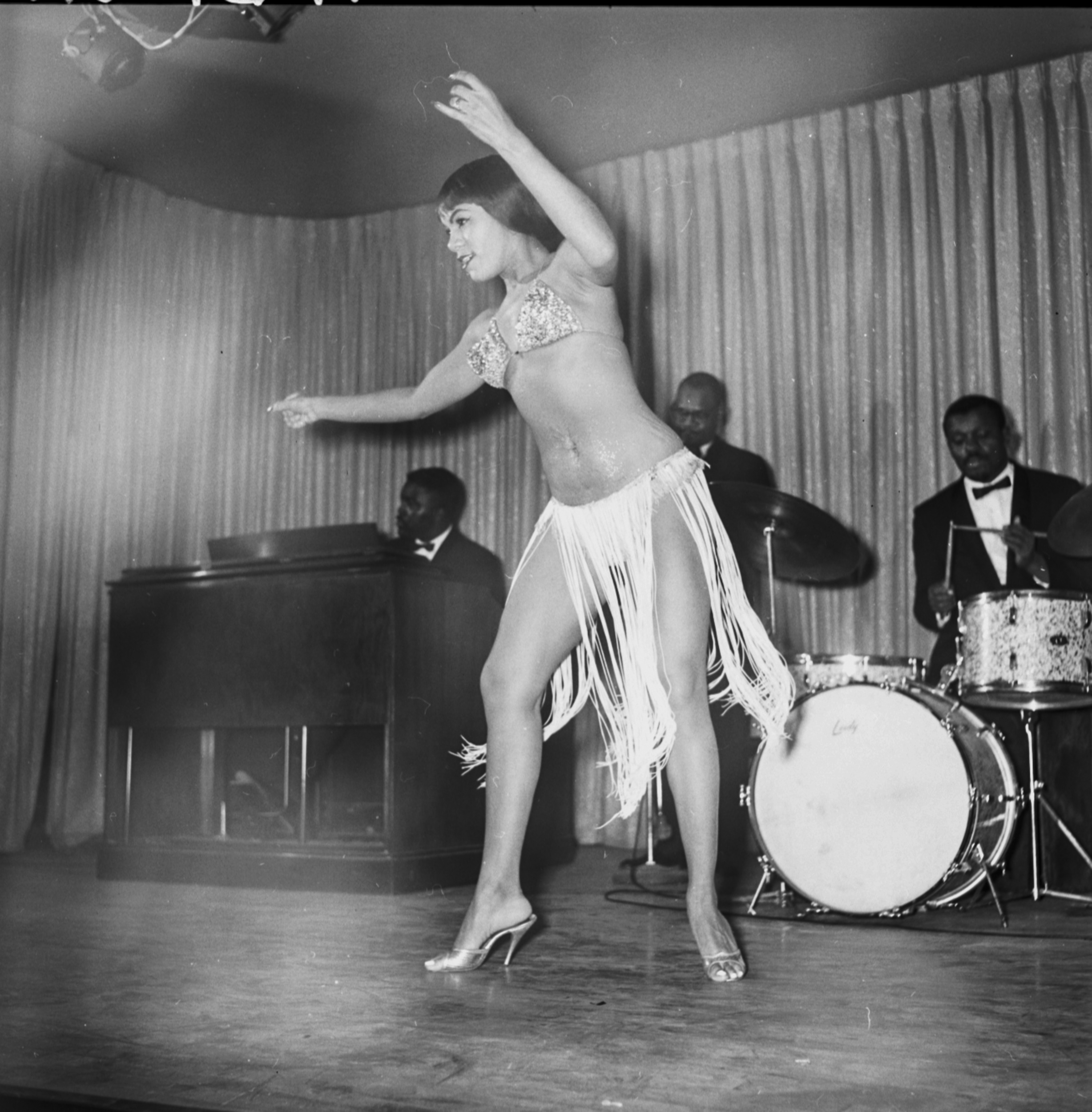Film negative of a Carver House talent show, January 24, 1962