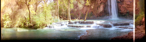Havasu Falls at Grand Canyon, Arizona: panoramic photograph