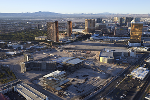 Genting Group's Resorts World Las Vegas Project from the Air, Las Vegas, Nevada: digital photograph