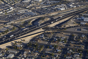Interstate 15 from above, North Las Vegas, Nevada: digital photograph