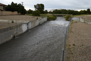 Tropicana Wash flood water, Las Vegas, Nevada: digital photograph
