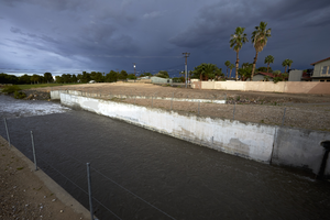 Tropicana Wash flood water, Las Vegas, Nevada: digital photograph