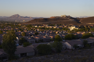Las Vegas Vally as seen from the City View Trail above Sun City MacDonald Ranch, Henderson, Nevada: digital photograph