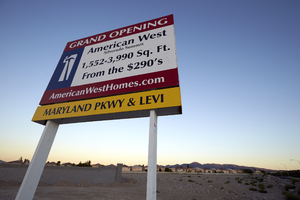 American West Homes roadside advertisement, Enterprise, Nevada: digital photograph