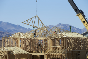 Construction on a single family house, Spring Valley Township, Nevada: digital photograph