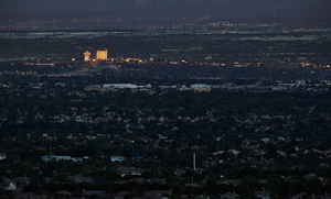 Dawn view of Las Vegas Valley from MacDonald Ranch, Henderson, Nevada: digital photograph