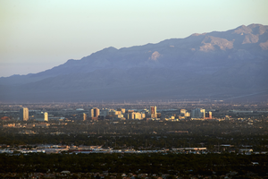 Dawn view of Las Vegas Valley from MacDonald Ranch, Henderson, Nevada: digital photograph