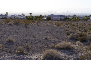 Hazy Las Vegas skyline view, North Las Vegas, Nevada: digital photograph