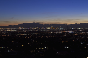 Las Vegas Valley at dusk, North Las Vegas, Nevada: digital photograph