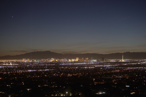 Las Vegas Valley at dusk, North Las Vegas, Nevada: digital photograph