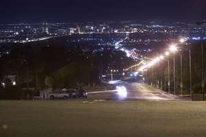 Bonanza Road at dusk, North Las Vegas, Nevada: digital photograph