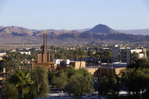 Eldorado Casino sign with moutains, Henderson, Nevada: digital photograph