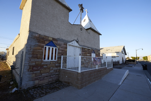 Churches along Madison Avenue in the Historic Westside neighborhood, Las Vegas, Nevada: digital photograph