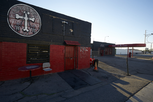 Businesses on Jackson Avenue in the Historic Westside neighborhood, Las Vegas, Nevada: digital photograph