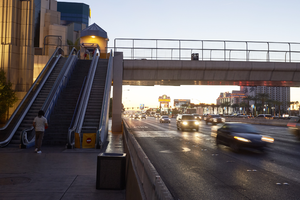 Tropicana Boulevard and Hooters hotel and casino, Las Vegas, Nevada: digital photograph
