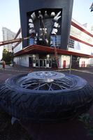 Harley Davidson Cafe signage removed, Las Vegas, Nevada: digital photograph