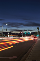 Traffic at sunset on Sunset Road, Henderson, Nevada: digital photograph