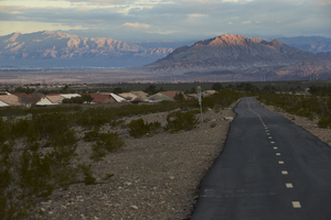 Frenchman Mountain and the River Mountain bike path, Henderson, Nevada: digital photograph