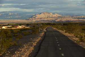 Frenchman Mountain and the River Mountain bike path, Henderson, Nevada: digital photograph