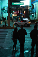 Pedestrian and automobile traffic on the Las Vegas Strip, Las Vegas, Nevada: digital photograph