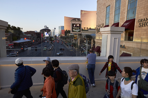 Pedestrian traffic on Las Vegas Boulevard, Las Vegas, Nevada: digital photograph