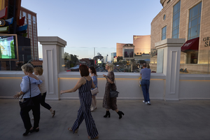 Pedestrian traffic on Las Vegas Boulevard, Las Vegas, Nevada: digital photograph