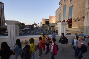 Pedestrian traffic on Las Vegas Boulevard, Las Vegas, Nevada: digital photograph